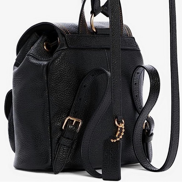 COACH Pennie Backpack 22 in Pebbled Black Leather. NWOT! - Picture 5 of 8